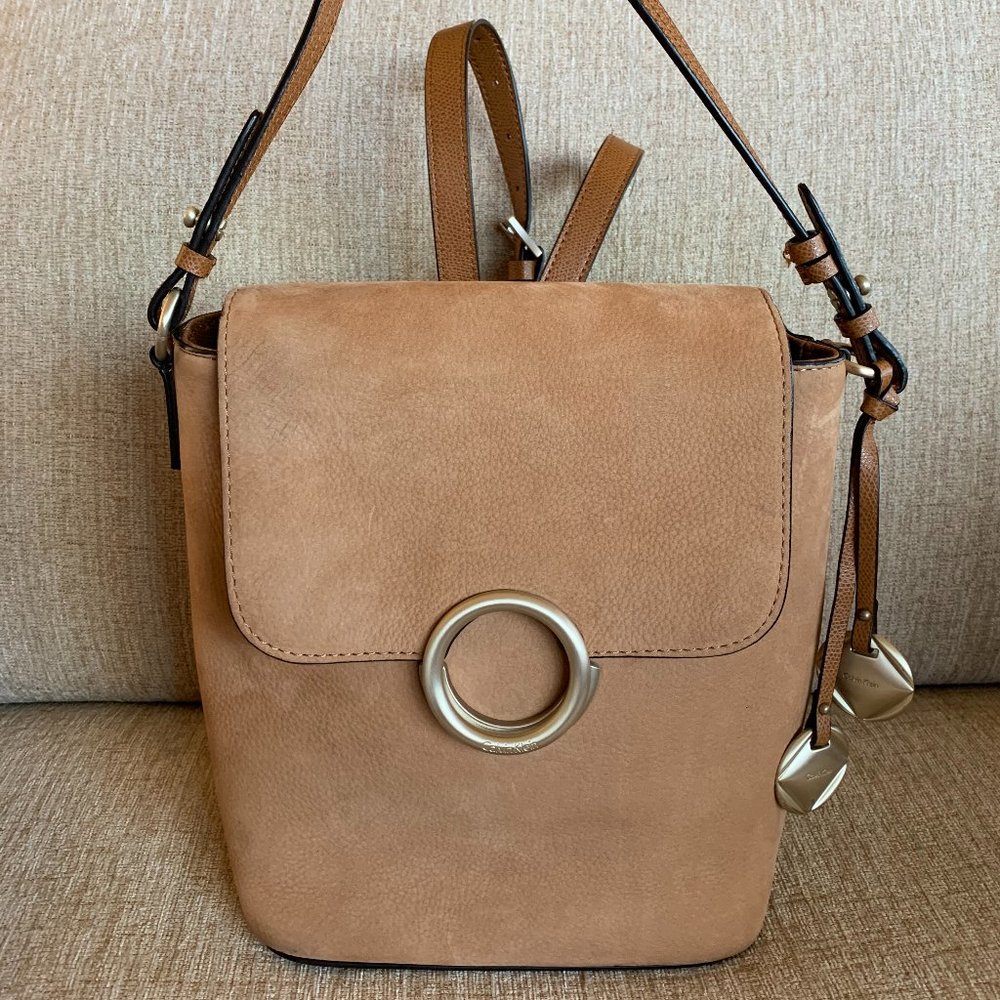 Calvin Klein suede leather backpack